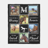 Elegant Horse Memorial Specialized Photo Collage Fleece Deken (Voorkant)