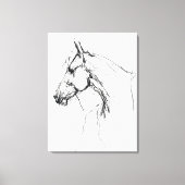 Elegant Horse Portrait Sketch - Premium Canvas Afdruk (Voorkant)