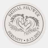 Elegant Horse Rustic Country Elegant Vrijgezellenf Ronde Sticker (Voorkant)