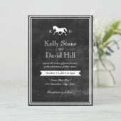 Elegant Horse Wedding Invitations Kaart (Staand voorkant)
