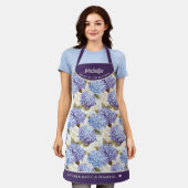 Elegant hortensia patroon schort (Gedragen)