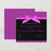 ELEGANT HOT PINK DOTTED BACHELORETTE INVITE KAART (Voorkant / Achterkant)