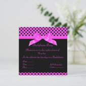 ELEGANT HOT PINK DOTTED BACHELORETTE INVITE KAART (Staand voorkant)