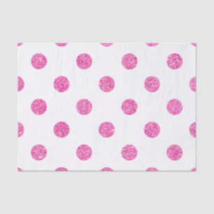Elegant Hot Pink Glitter Polka Dots Patroon Tissuepapier