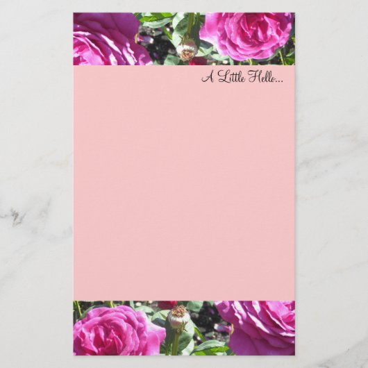 Elegant Hot Pink Rozen Briefpapier (Voorkant)