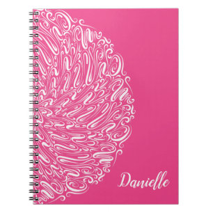 Elegant Hot Pink Swirls Mandala Art Calligrafie Notitieboek