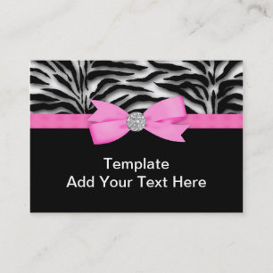 Elegant Hot Pink Zebra Visitekaartjes