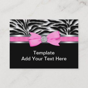 Elegant Hot Pink Zebra Visitekaartjes