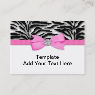 Elegant Hot Pink Zebra Visitekaartjes