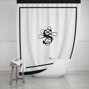 Elegant Hotel Chic Stijlvol Monogram Ampersand Douchegordijn