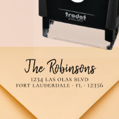 Elegant Housewarming Script Return Address Zelfinktende Stempel