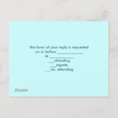 Elegant hout Blauw Zeeschelpen Strand Bruiloft rsv Uitnodiging Briefkaart (Achterkant)