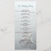 Elegant hout Blauw Zeeschelpen Strand Huwelijkspro Programma (Achterkant)