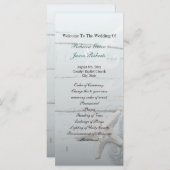 Elegant hout Blauw Zeeschelpen Strand Huwelijkspro Programma (Voorkant / Achterkant)