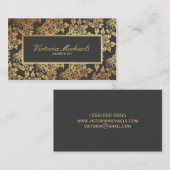 Elegant houtskool en gouden Visitekaartjes (Voorkant / Achterkant)