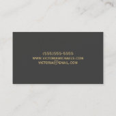 Elegant houtskool en gouden Visitekaartjes (Achterkant)
