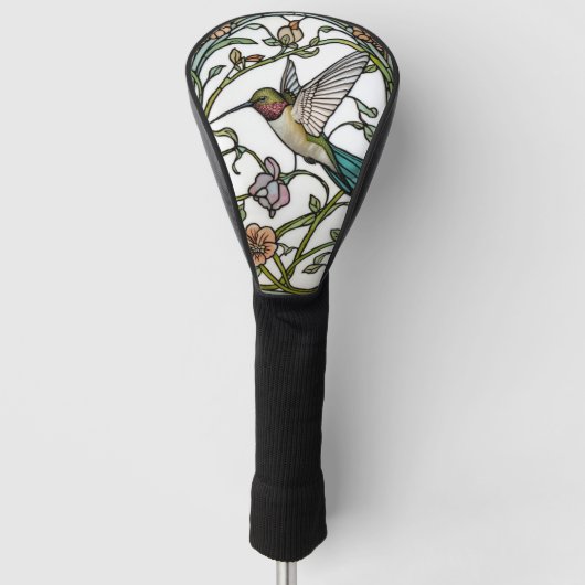 Elegant hummingbird artwork botanical boho chic golfheadcover (Voorkant)