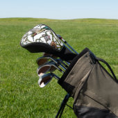 Elegant hummingbird artwork botanical boho chic golfheadcover (Insitu)