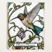 Elegant hummingbird artwork botanical boho chic planner (Voorkant)