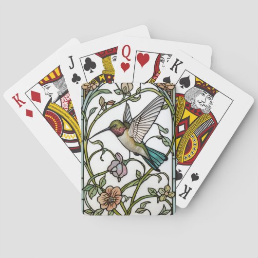 Elegant hummingbird artwork botanical boho chic pokerkaarten (Achterkant)
