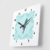  Elegant Hummingbird Vierkante Klok (Hoek)