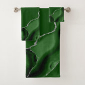 Elegant Hunter Green Agate Geode Silver Glitter (En situation)