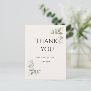 Elegant huwelijk met lichte bloemen briefkaart