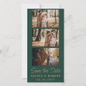 Elegant Huwelijksmonogram Fotostrip QR-code Save The Date (Voorkant)