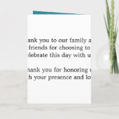 Elegant huwelijksprogramma Fleur de Lis Blue Programma (Achterkant)