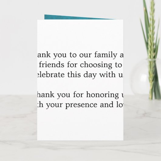 Elegant huwelijksprogramma Fleur de Lis Blue Programma (Achterkant)