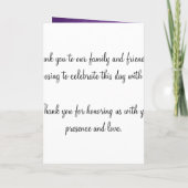 Elegant huwelijksprogramma Modern Hearts Paarse Programma (Achterkant)