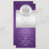Elegant huwelijksprogramma Royal Crown Paarse Programma (Voorkant / Achterkant)