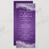 Elegant huwelijksprogramma sprankelende golf Paars Programma (Voorkant / Achterkant)