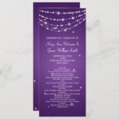 Elegant huwelijksprogramma sprankelende ketting Pa Programma (Voorkant / Achterkant)