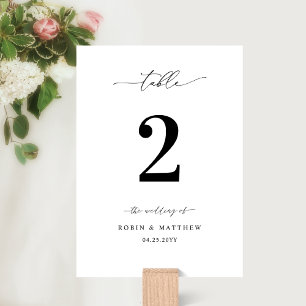 Elegant Huwelijksscript Calligrafie Tafelnummer
