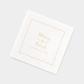 Elegant Huwelijksscript Minimalistisch Chic Goud Folie Servetten (Links)