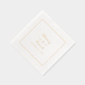 Elegant Huwelijksscript Minimalistisch Chic Goud Folie Servetten (Rechts)