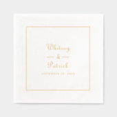 Elegant Huwelijksscript Minimalistisch Chic Goud Folie Servetten (Voorkant)