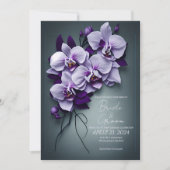 Elegant huwelijksuitnodiging met orchideeën. kaart (Voorkant)