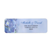 Elegant Hydrangea Blue Florals Adres Label (Voorkant)