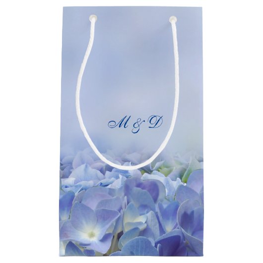 Elegant Hydrangea Blue Florals Klein Cadeauzakje (Voorkant)