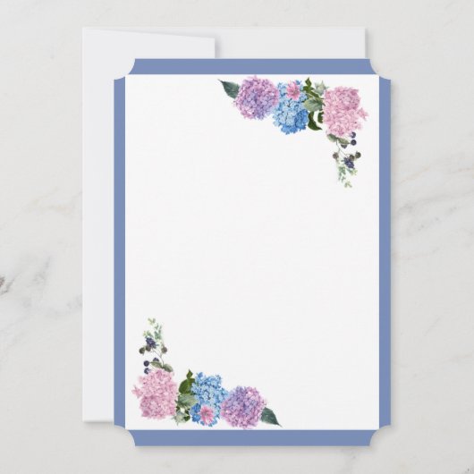 Élégant Hydrangea Enregistrer la carte Date (Dos)