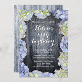 Elegant Hydrangea Floral Birthday Party Kaart (Voorkant / Achterkant)