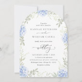 Elegant Hydrangea Floral Wedding Invitation Kaart (Voorkant)