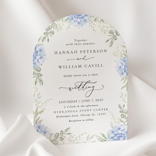 Elegant Hydrangea Floral Wedding Invitation Kaart