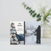 Elegant Hydrangea kerstboomfotokaart Feestdagenkaart (Staand voorkant)