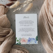 Elegant Hydrangea Mariage Détails Carte de boîtier