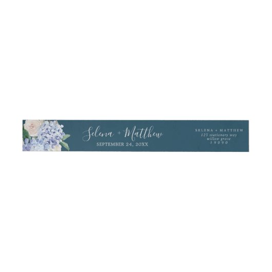 Elegant Hydrangea marineslot rond label (Individueel)