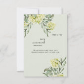 Élégant Hydrangea Mint Mariage Monogramme Merci (Devant)
