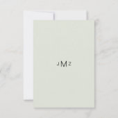 Élégant Hydrangea Mint Mariage Monogramme Merci (Dos)